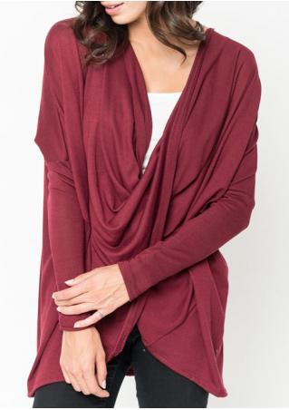 Solid Cross Draped Blouse