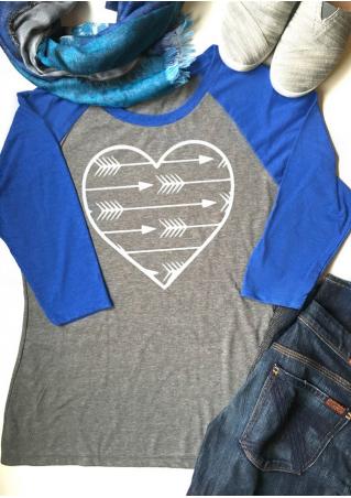 Heart Printed O-Neck T-Shirt