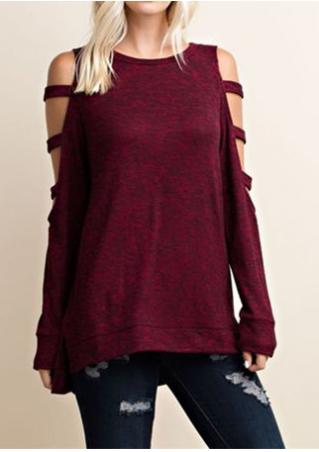 Solid Hollow Out Blouse