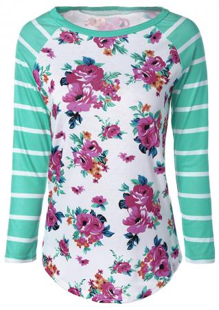 Floral Striped Long Sleeve T-Shirt