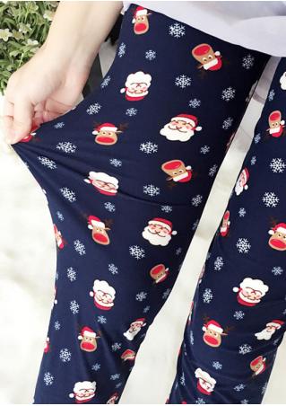 Christmas Santa Claus Printed Leggings