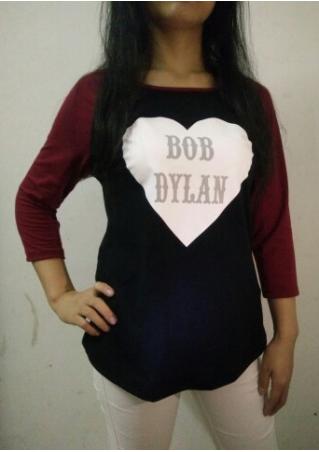 BOB DYLAN Heart Printed T-Shirt
