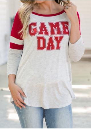 GAME DAY Printed Splicing T-Shirt