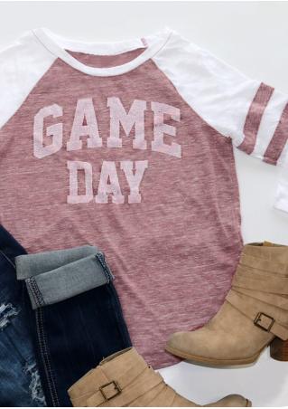 GAME DAY Striped Detail T-Shirt