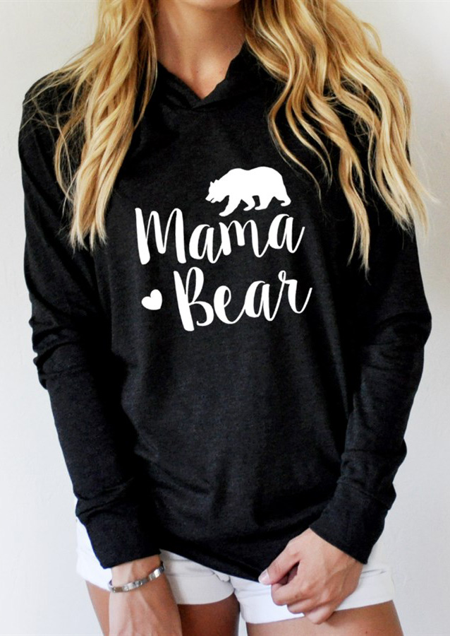 MAMA BEAR Printed Long Sleeve Hoodie