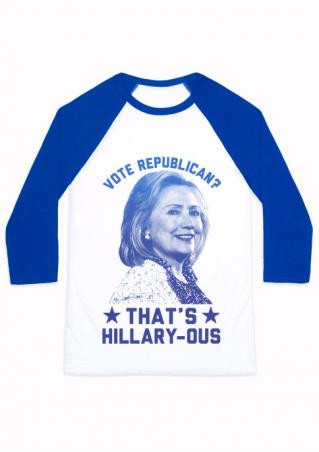 Hillary Letter Printed T-Shirt