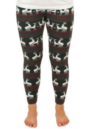 Christmas Reindeer Printed Leggings - Fairyseason