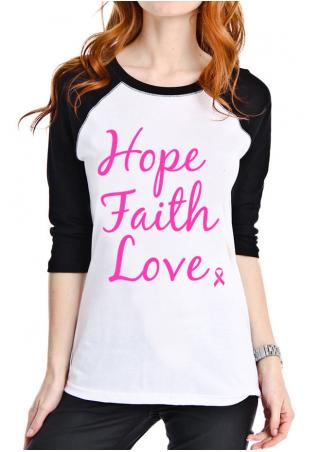 Hope Faith Love Printed T-Shirt