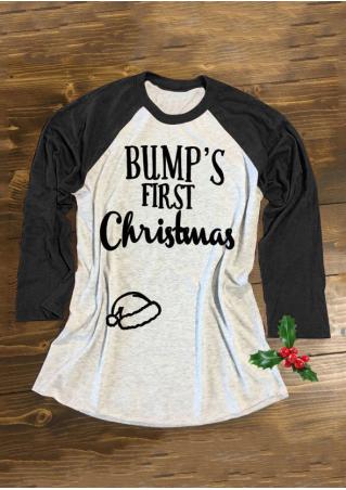 Bump's First Christmas Letter Printed T-Shirt