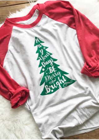 Christmas Tree Letter Printed T-Shirt