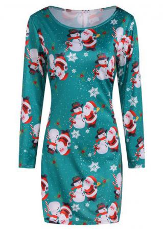 Christmas Santa Claus Snowman Snowflake Mini Dress