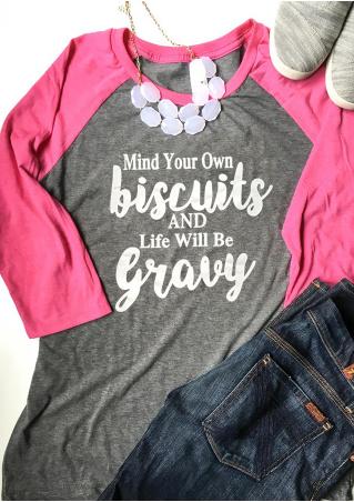 Mind Your Own Biscuits Baseball T-Shirt without Necklace