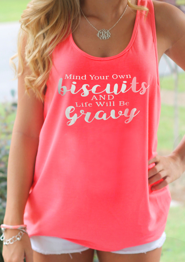 

Mind Your Own Biscuits Bow Tank without Necklace, White;pink, 107457