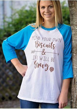 Mind Your Own Biscuits Baseball T-Shirt without Necklace