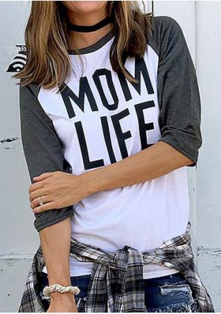 Mom Life Baseball T-Shirt without Necklace