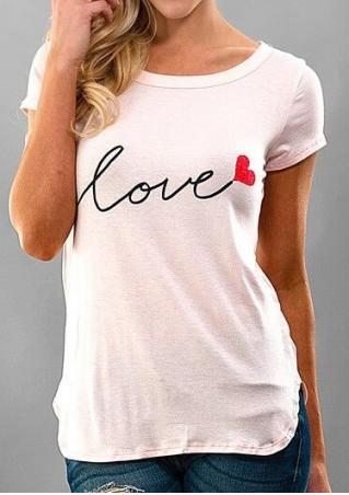 Love Heart Short Sleeve T-Shirt