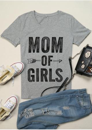 Mom of Girls Arrow Short Sleeve T-Shirt