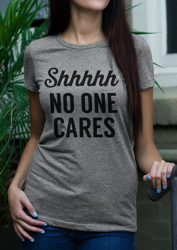 Shhhhh No One Cares Short Sleeve T-Shirt - Fairyseason