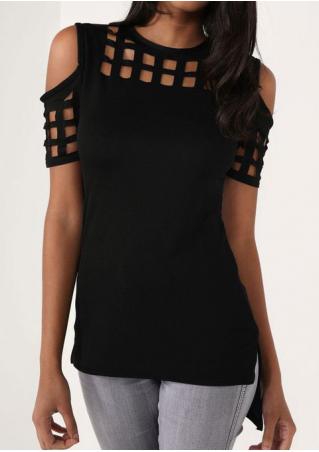 Asymmetric Hollow Out Blouse