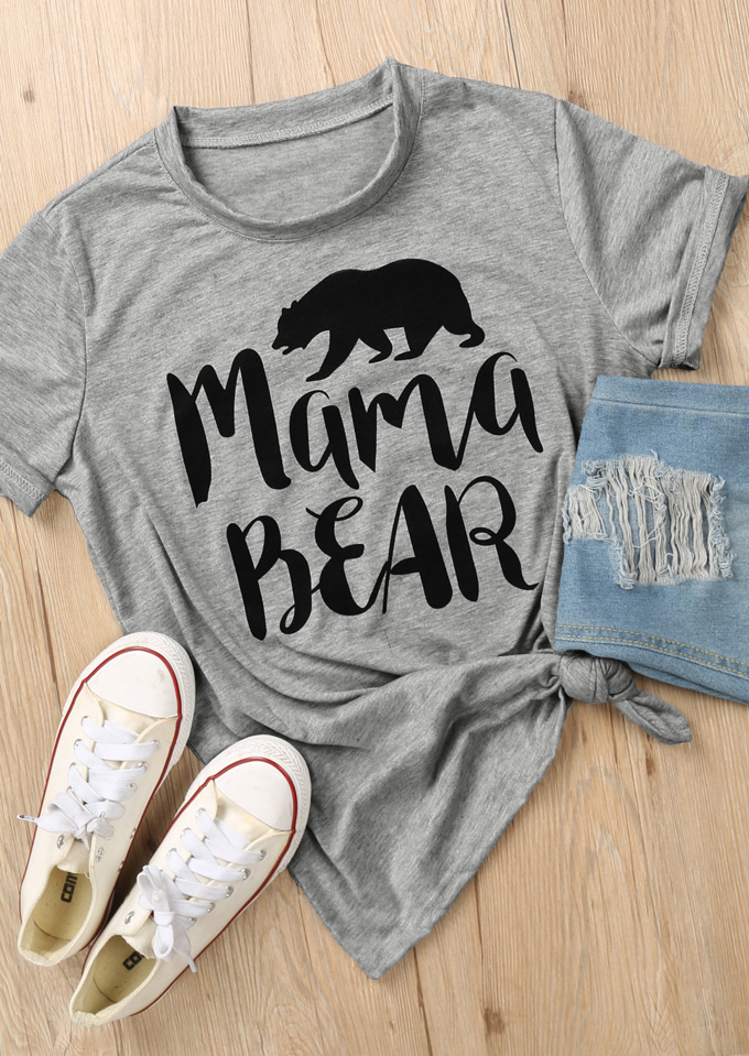 Mama Bear Printed T-Shirt - Fairyseason