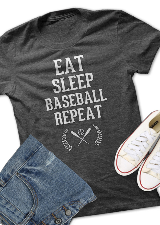 Eat Sleep Baseball Repeat T-Shirt - Fairyseason