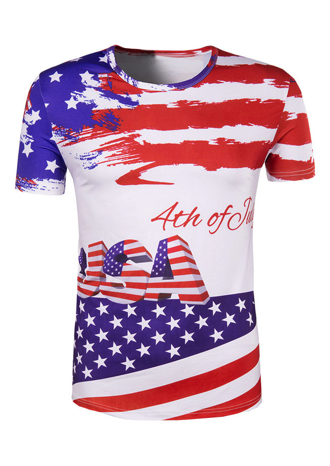 

USA 4th Of July American Flag T-Shirt, Multicolor, 128214