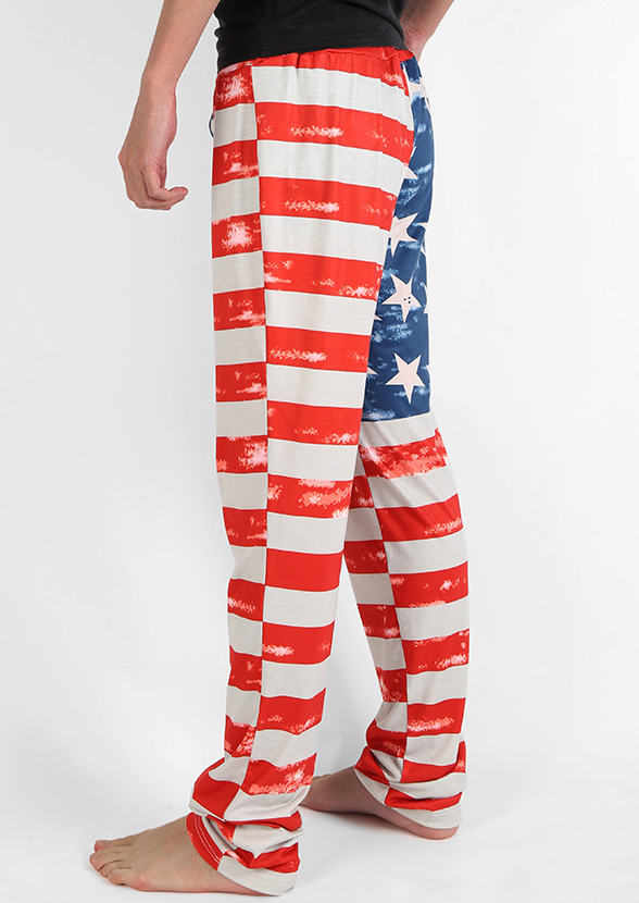 American Flag Printed Drawstring Pants