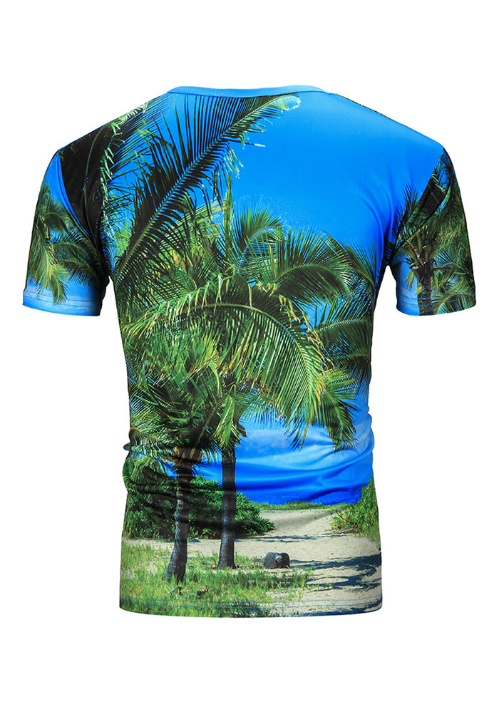 3D Coconut Tree Printed T-Shirt - Fairyseason