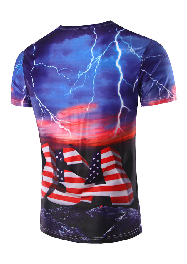 USA American Flag Lightning T-Shirt