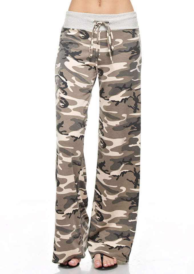 Camouflage drawstring pants