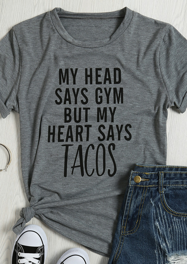 

My Head Says Gym O-Neck T-Shirt, 130067, Dark grey