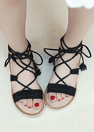 ankle wrap flat shoes