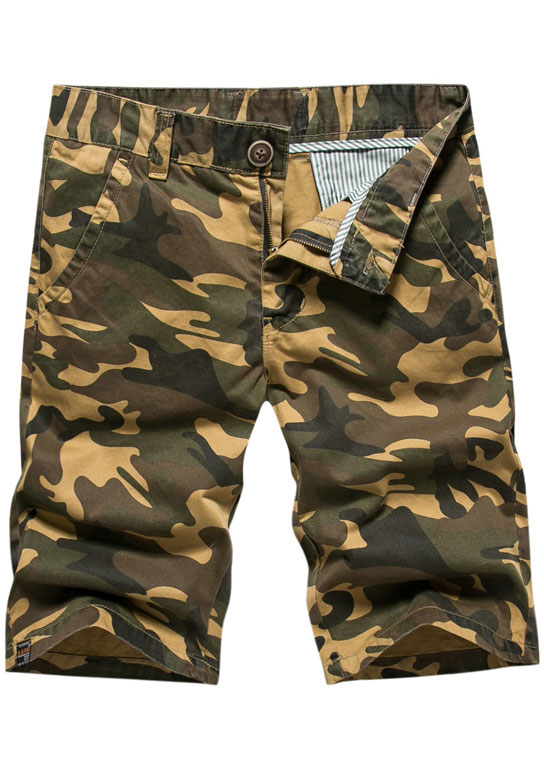 

Shorts Camouflage Printed Button Pocket Shorts in Pattern2. Size: ,36