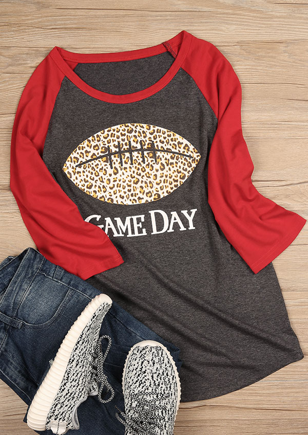 Game Day Leopard Printed Baseball T-Shirt - Fairyseason