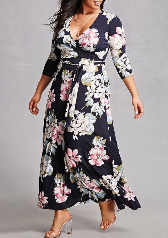 plus floral maxi dress