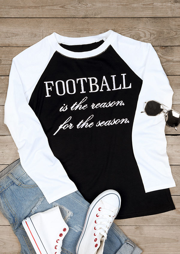 

Football Is The Reason For The Season Baseball T-Shirt, Black, 152275