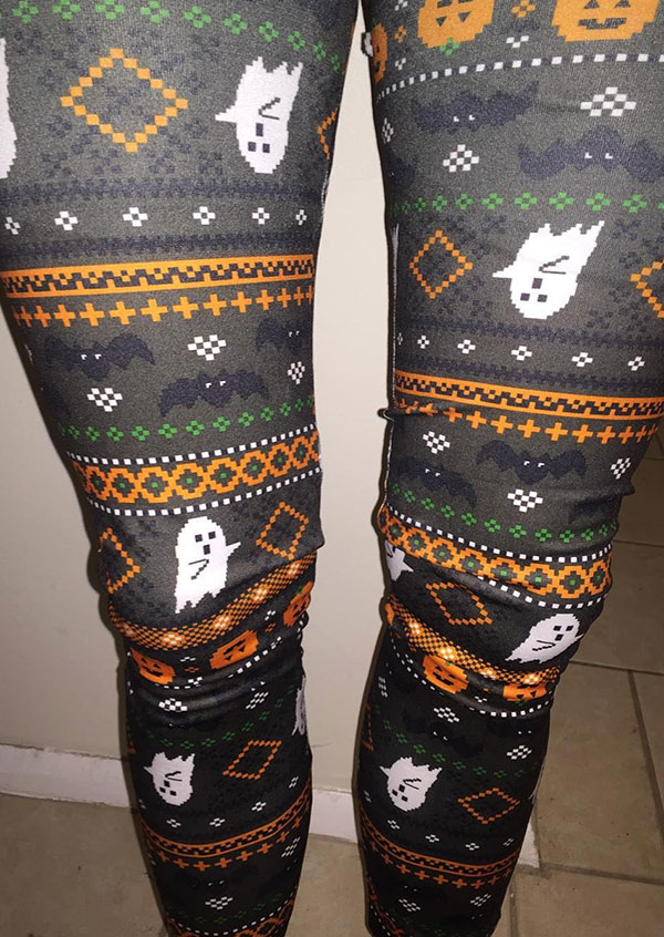 Halloween Printed Elastic Waist Skinny Leggings Fairyseason