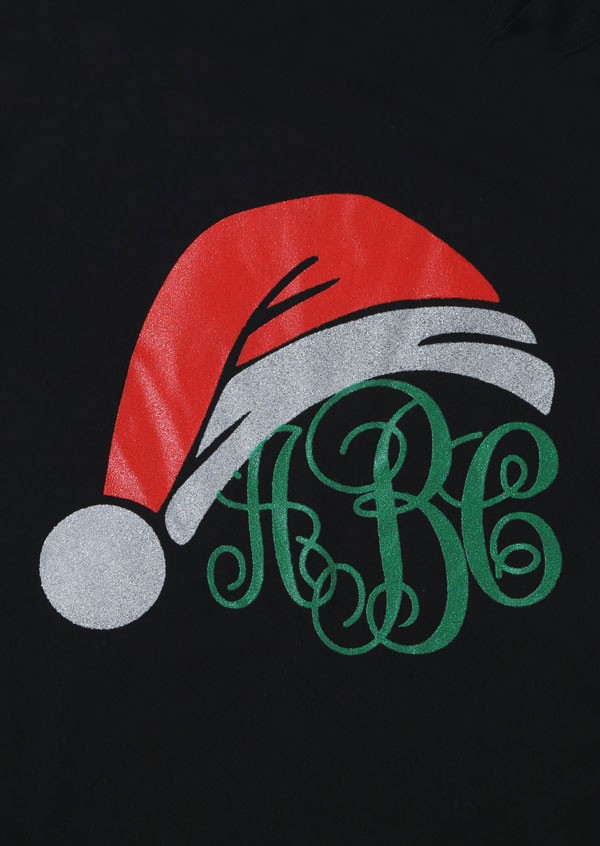 Christmas Monogram Santa Hat Sweatshirt - Fairyseason