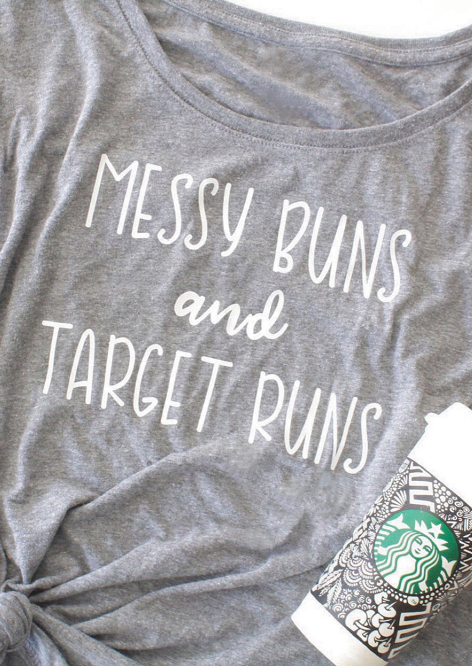 

Messy Buns And Target Runs T-Shirt, Light grey, 131411