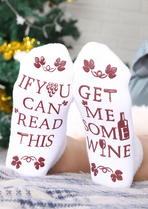 

Get Me Some Wine Socks, 167062, Black;white