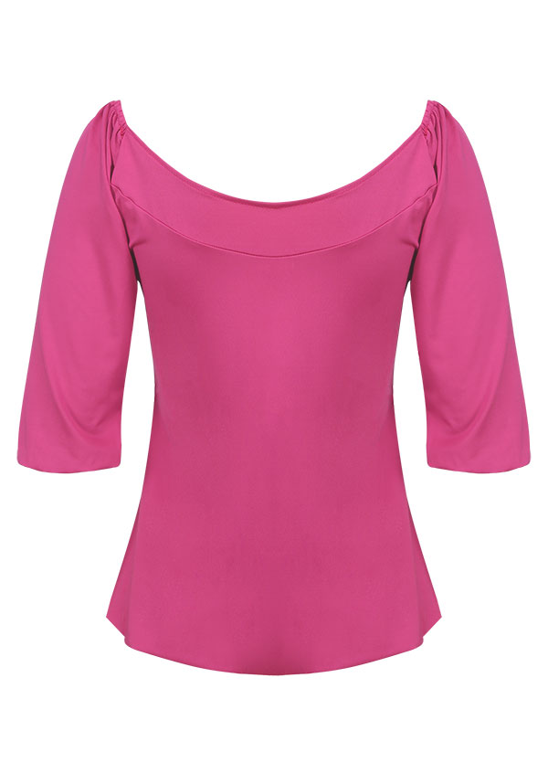 Solid O-Neck Batwing Sleeve Blouse