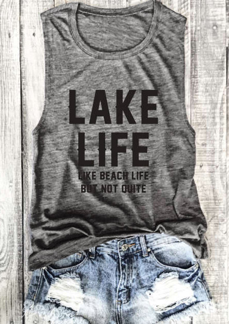 

Lake Life Like Beach Life But Not Quite Tank, Gray, 183958