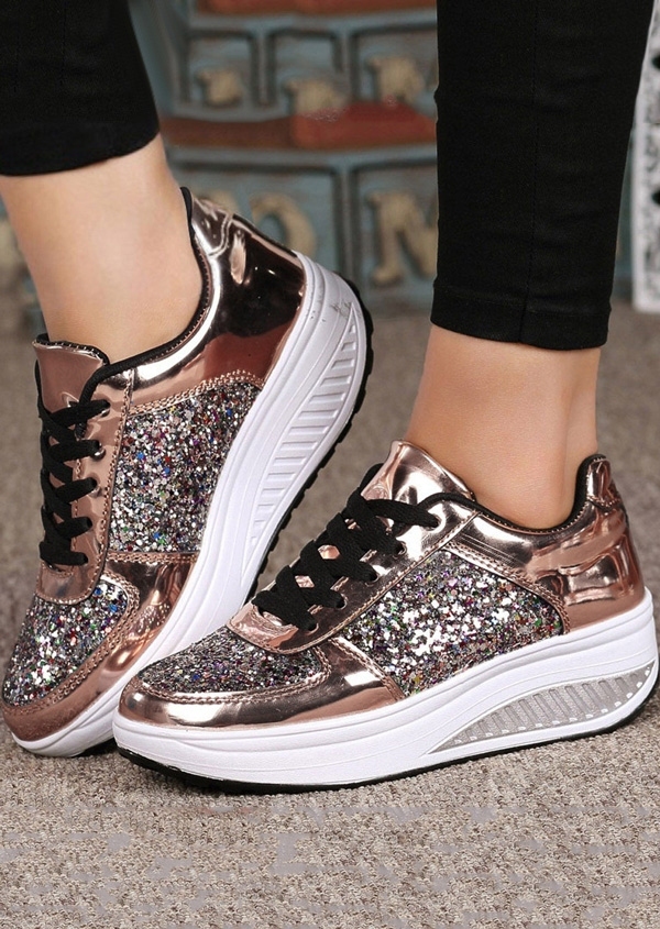 Bling Bling Lace Up Sneakers - Fairyseason