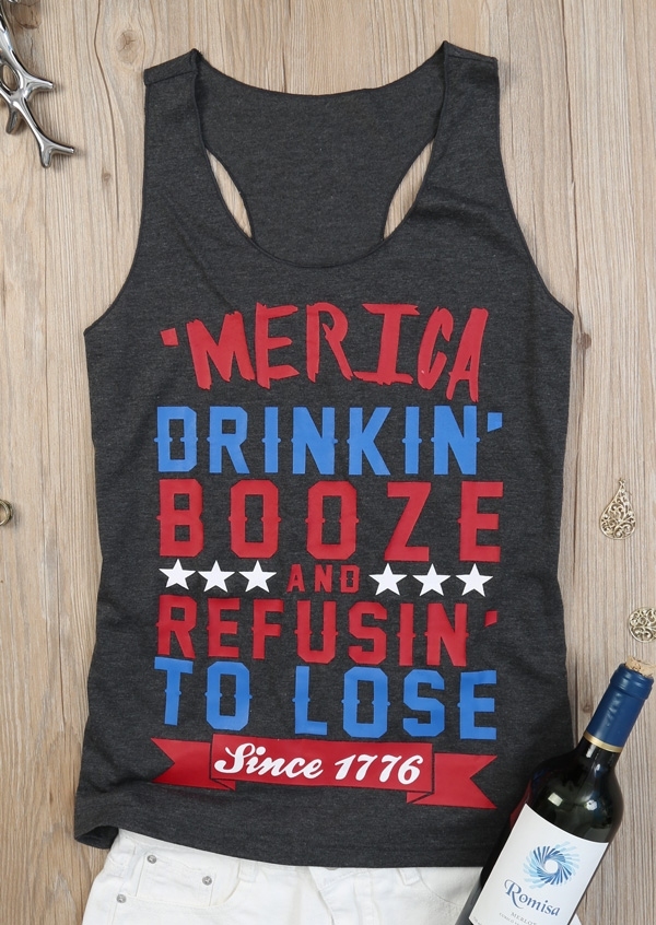'Merica Drinkin' Booze Refusin' To Lose Tank thumbnail