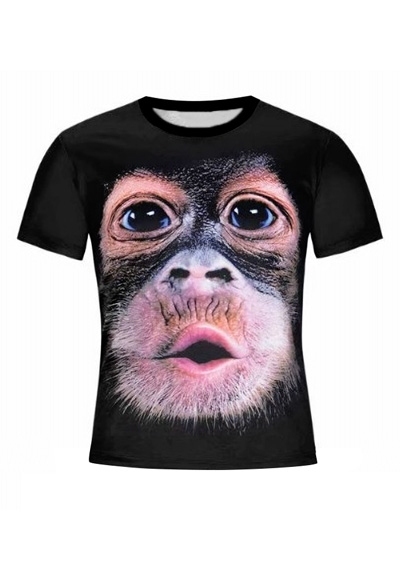 

Orangutan O-Neck Short Sleeve T-Shirt, Black, 411891
