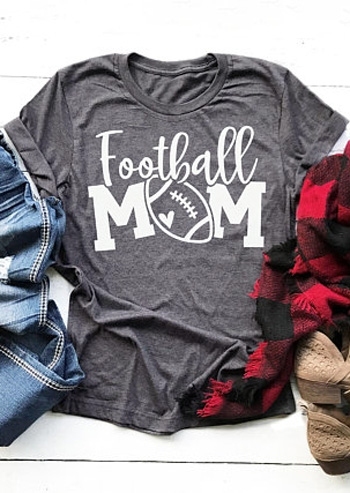Football Mom O-Neck Short Sleeve T-Shirt