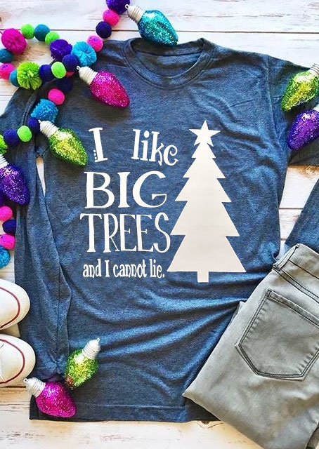 

Tees T-shirts Christmas I Like Big Trees T-Shirt in Blue. Size