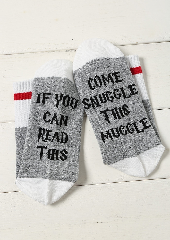 

Socks Come Snuggle This Muggle Casual Socks in Gray. Size