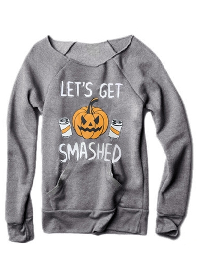 

Let' Get Smashed Pumpkin Sweatshirt, Gray, 420387