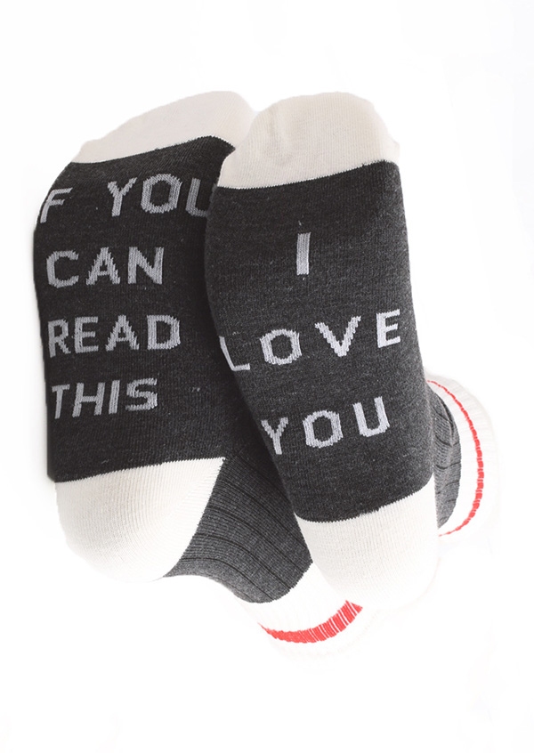 

Socks I Love You Casual Socks in Dark Gray. Size